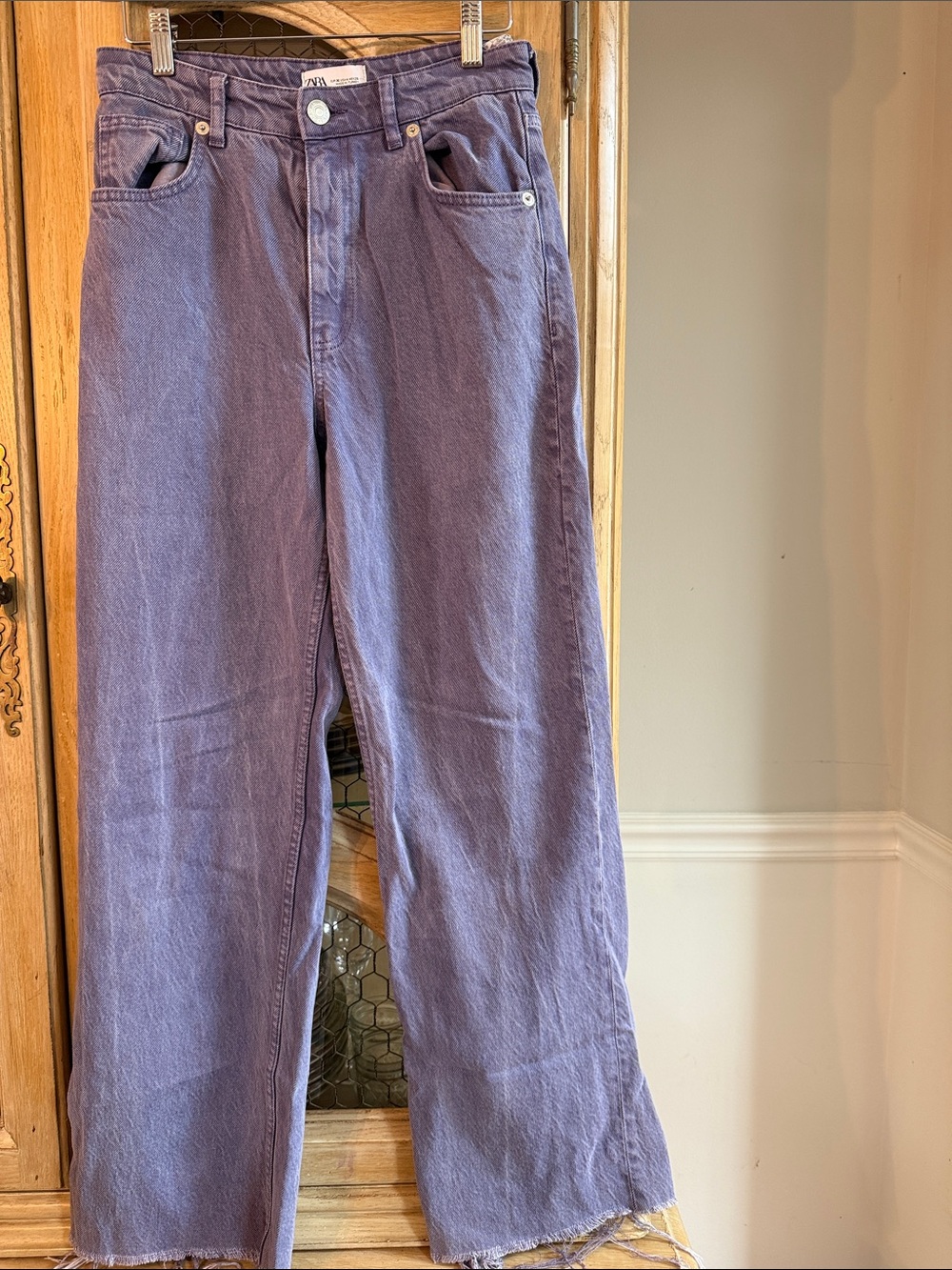 Zara Lavender High-Rise Wide Leg Jeans - Women's